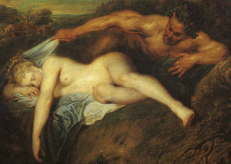 J. A. Watteau. Jupiteris ir Antiopė. Fragmentas 