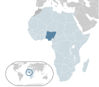 Nigerija Afrikos žemėlapyje. Wikipedia.org nuotr.