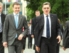 Ministras Pirmininkas A. Butkevičius susitiko su naujuoju Estijos Ministru Pirmininku T. Rõivasu. Nuotr. Eltos 